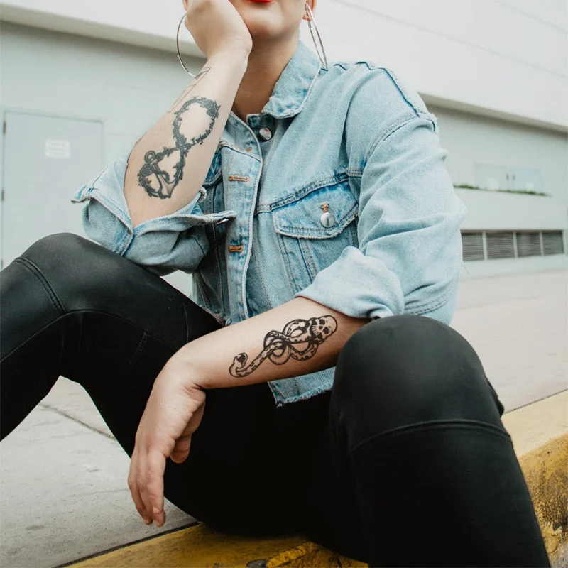 5PCS Death Eaters Dark Mark Make Up Tattoos Stickers Cosplay Accessories And Dancing Party Dance Arm Art Tattoo Stickers