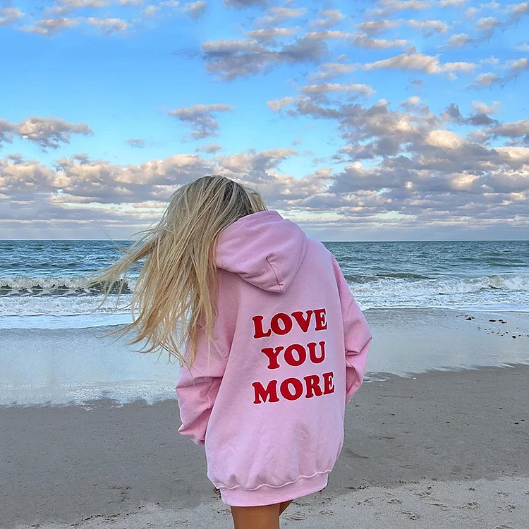 Sopula Love You More Print Women's Pullover Hoodie