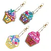 4pcs DIY Cupcake Full Drill Special Shaped Diamond Painting Keychains Gifts