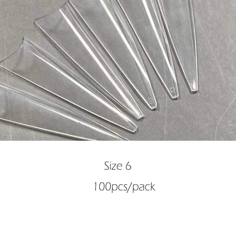 100pcs Extra Long Stiletto False Nail Tips Acrylic Press on Coffin Half Cover Fake Finger UV Gel Quick Building Mold Manicures-Nail Inspo