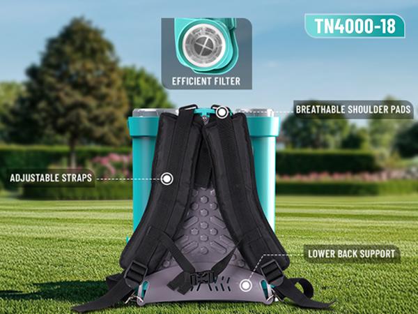 Product Introduction of 【TaskStar】 Electric 4 Gallon Backpack Sprayer, 100PSI Lawn Sprayer w/ Total 4000mAh Battery, Adjustable Pressure with 2 Wands, 6 Nozzles, Sprayer for Garden, Lawn, Yard, Green House, FathersDayGift 16