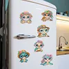 6Pcs Acrylic Summer Beach Turtle DIY Diamond Art Refrigerator Magnets Sticker