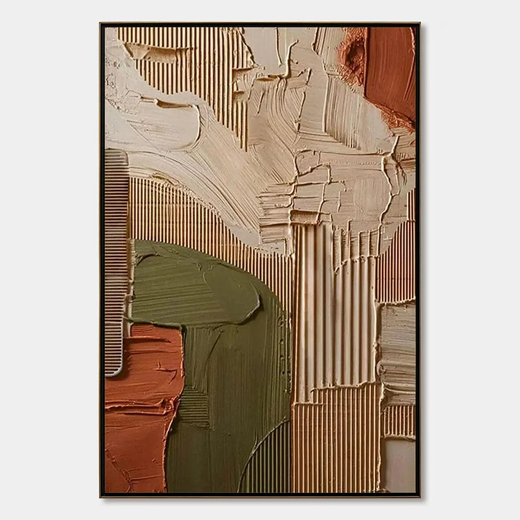 EARTHBOUND HARMONY: Textured Palette Knife Abstract Painting（Canvas painting）