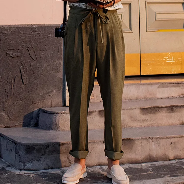 Vintage Naples Relaxed Tapered Cropped Pants