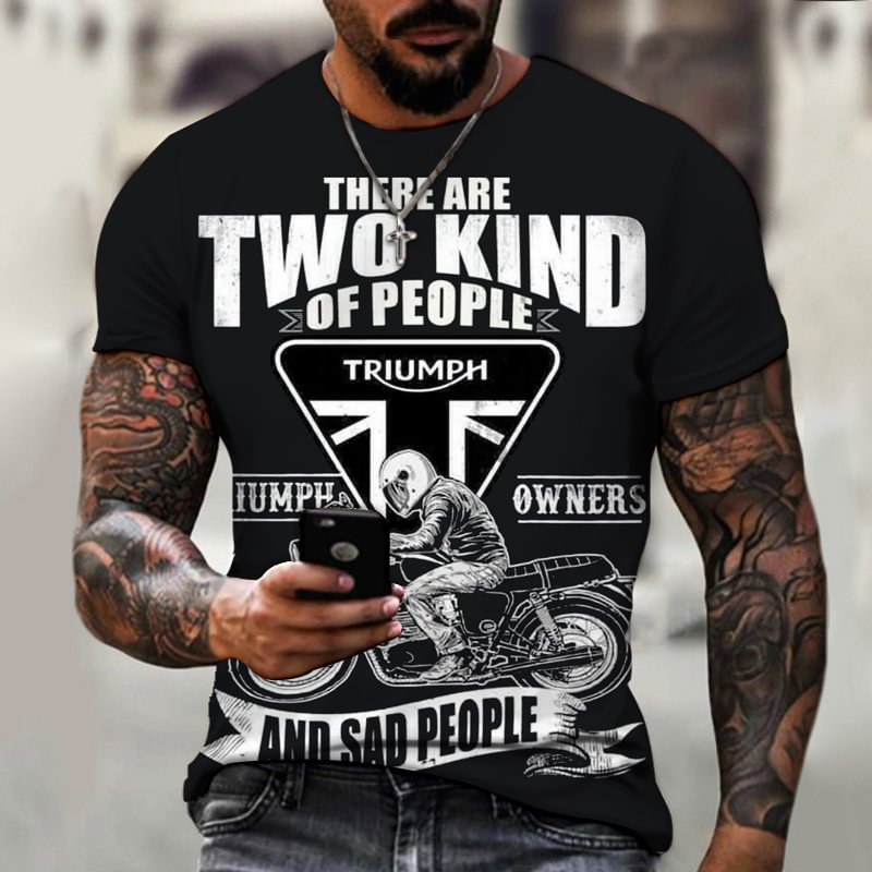 Locomotive Pattern Casual Summer Short Sleeve Men's T-Shirts-VESSFUL