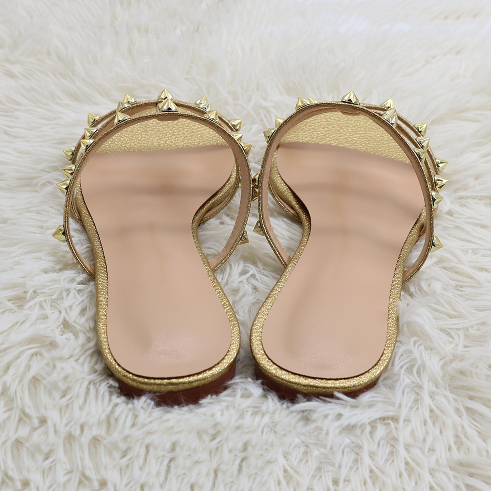 Women's Pointy Rivets Sandals Summer Daily Wear Flats-MERUMOTE