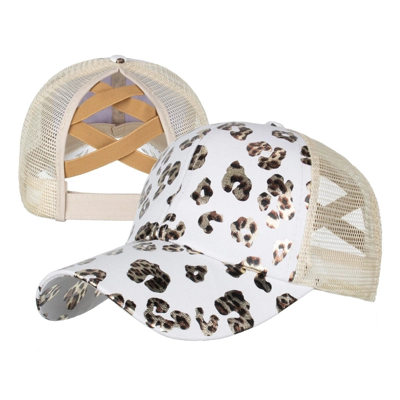 Women’s Fashion Color Block Flower Leopard Baseball Cap