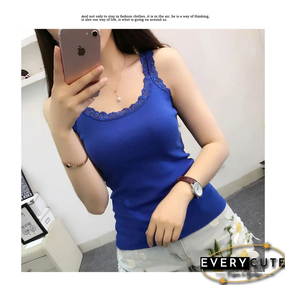New summer female vest tops in black blue red colors-Women sleeveless tanks top