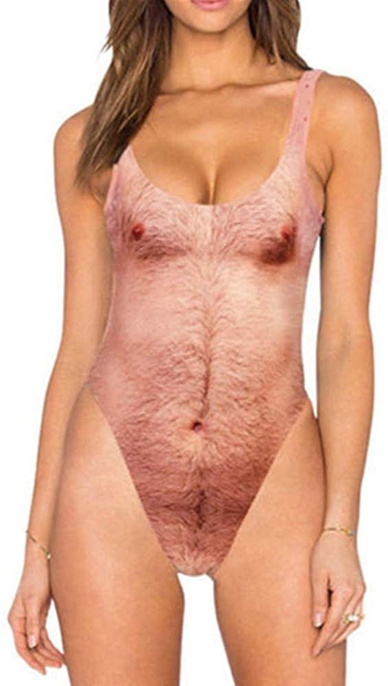 Women's One Pieces 3D Fake Bikini Print Swimsuits Bathing Suit Swimwear