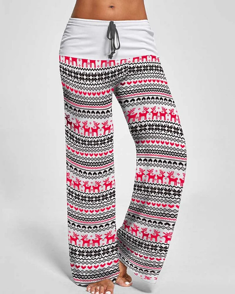 Christmas Print Women's Casual Pants