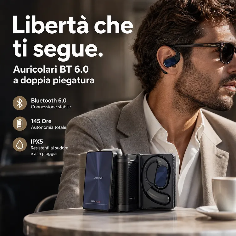Offerta a tempo limitato: 60% di sconto ✨ Cuffie wireless con cancellazione del rumore con Bluetooth 6.0 🥤, durata della batteria estremamente lunga di 145 ore 🥳, certificazione IPX5 per lo sport 🚲
