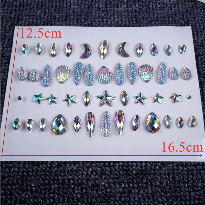 Glitter Face Jewels Sticker Temporary Tattoo Party Face Makeup Tools Rhinestones Flash Tattoo Stickers Fake Diamond