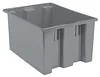 Akro-Mils 35300 Nest and Stack Plastic Storage Container and Distribution Tote, (29-1/2-Inch L x 19-1/2-Inch W x 15-Inch H), Gray, (3-Pack)