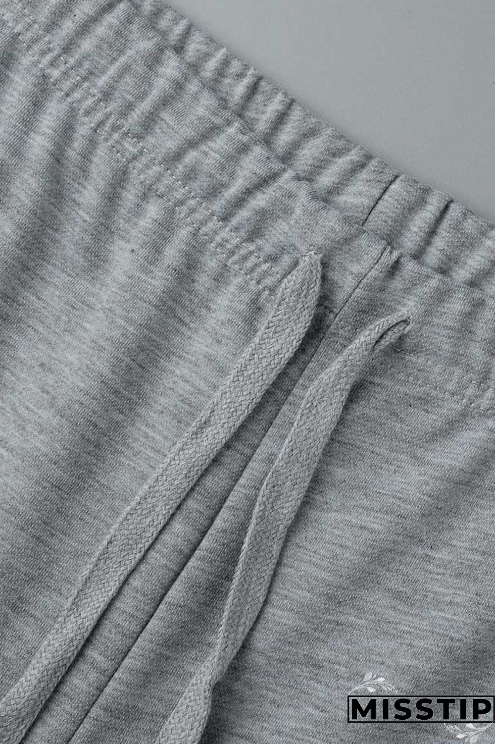 Grey Casual Street Solid Hollowed Out Patchwork High Waist Speaker Solid Color Bottoms