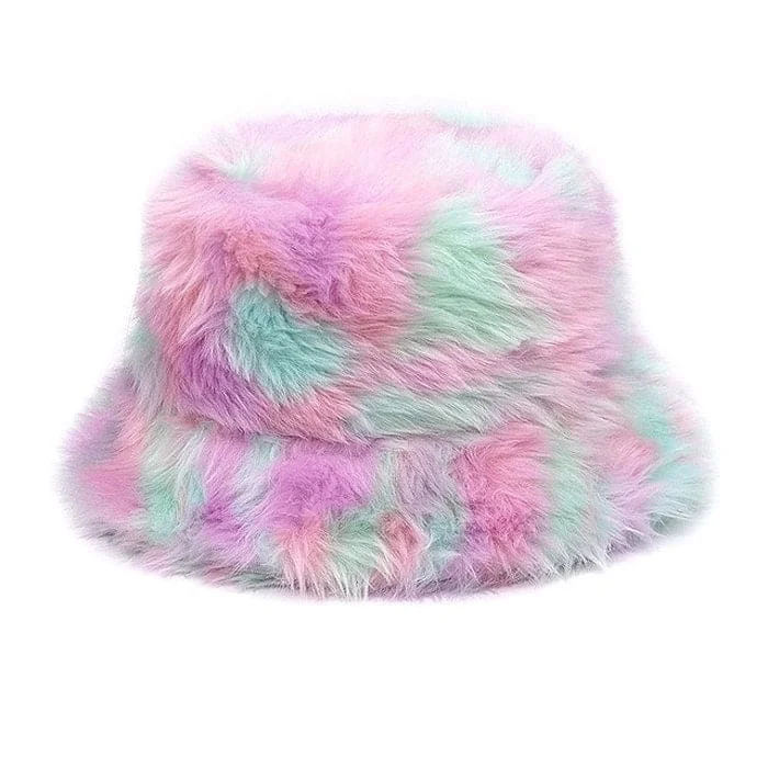 Colorful Fluffy Bucket Hat