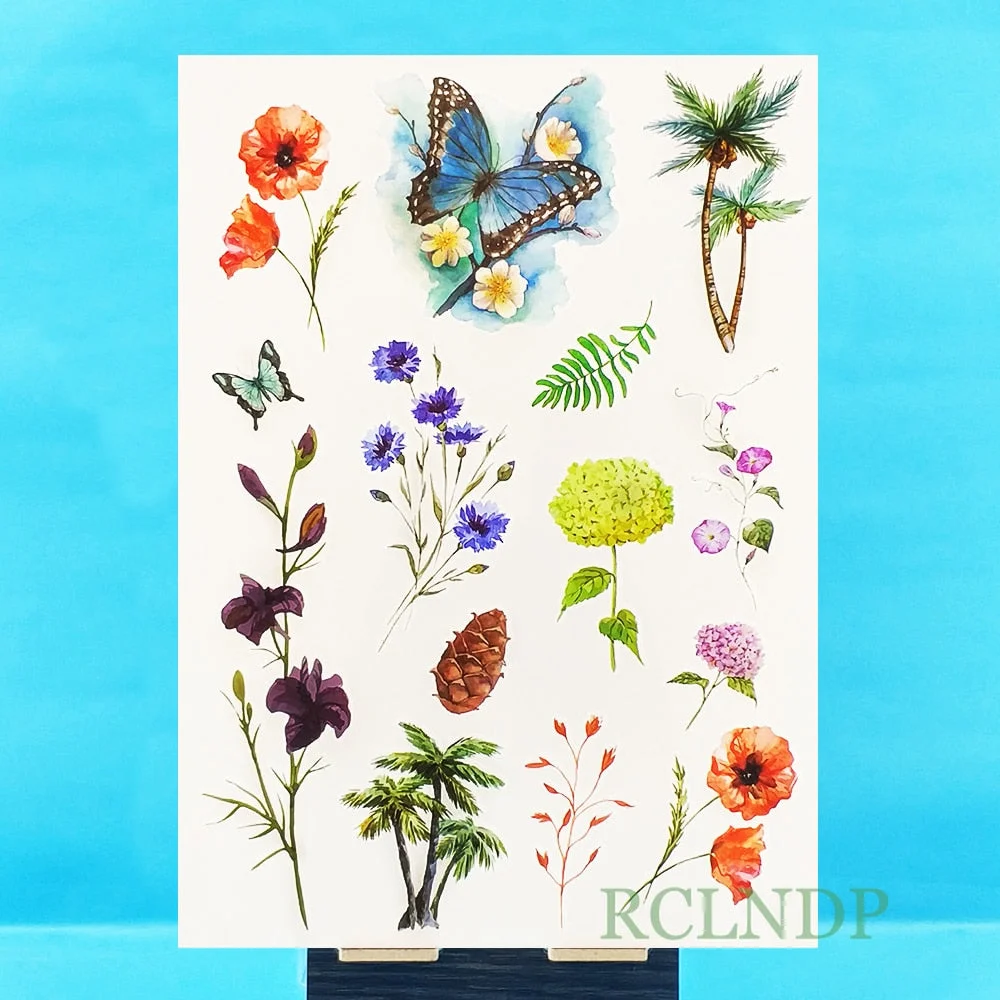 Waterproof Temporary Tattoo Sticker Butterfly Flower wing fake tatto flash tatoo tatouage temporaire waist chest for women girl