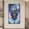 Moonlight Dreamcatcher Wolf Special Shaped 5D DIY Partial Drill Diamond Painting Kits for Adults Beginners Home Decor Diamonds Dots Gem Art Kits Large Size 15.75x27.56inch