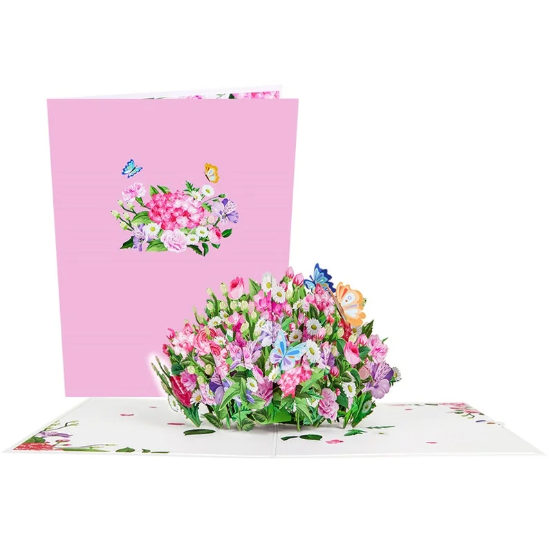 Flowering Shrubs Pop-Up Card,3D Pop up Greeting Cards,For Mothers Day, Thanksgiving, Mother Birthday Gift, Valentine's Day Card,Flower Card