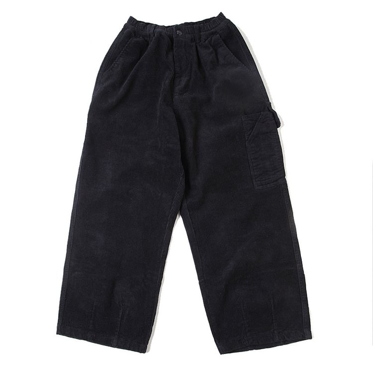 Multi-Pocket Corduroy Overalls Men's Wide-Leg Pants Boyfriend Harajuku Style plus Size Retro Sports Trendy Loose Trousers Men Pants