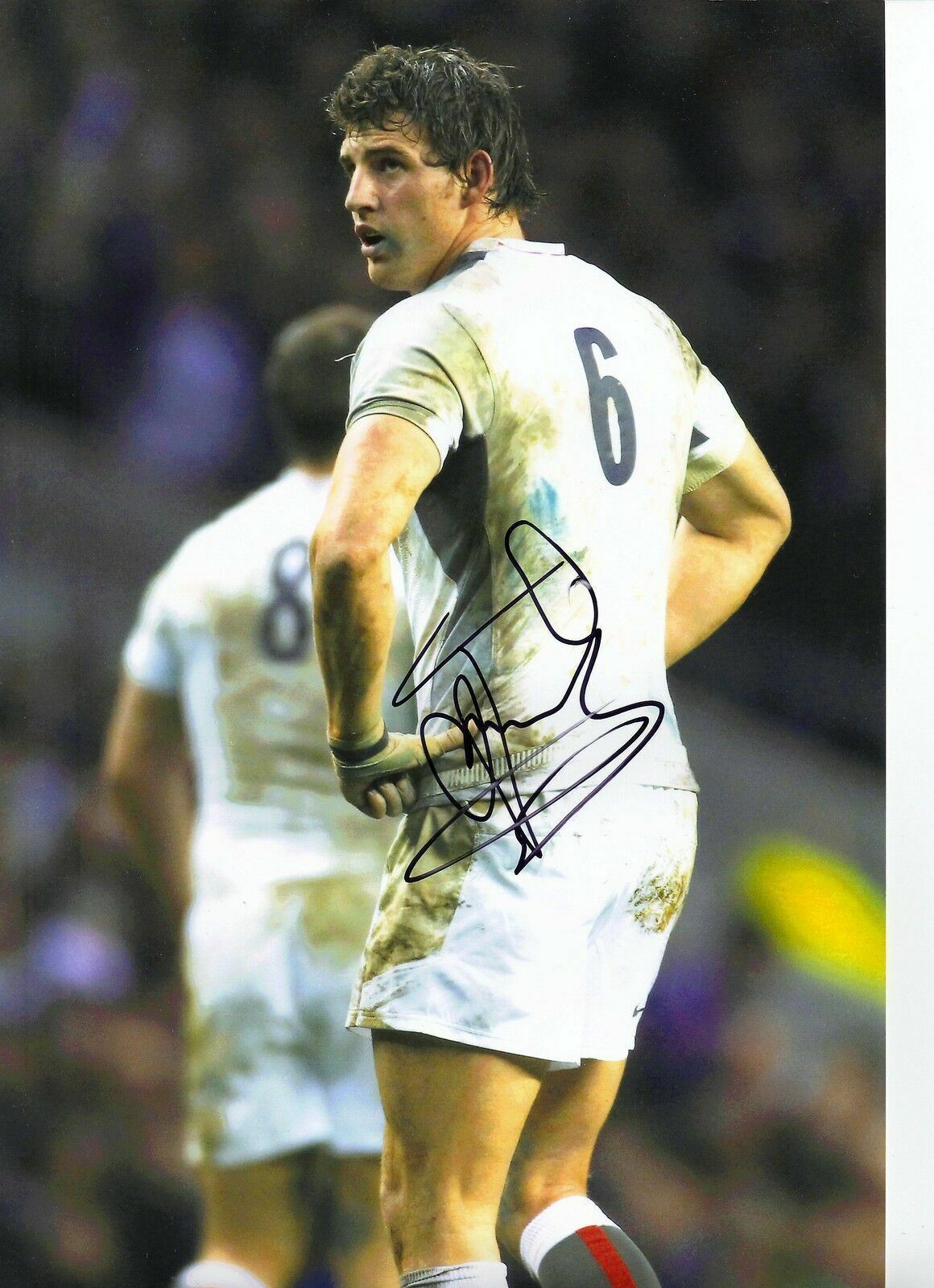 TOM WOOD SIGNED 12X8 Photo Poster painting England Rugby AFTAL COA (2153)