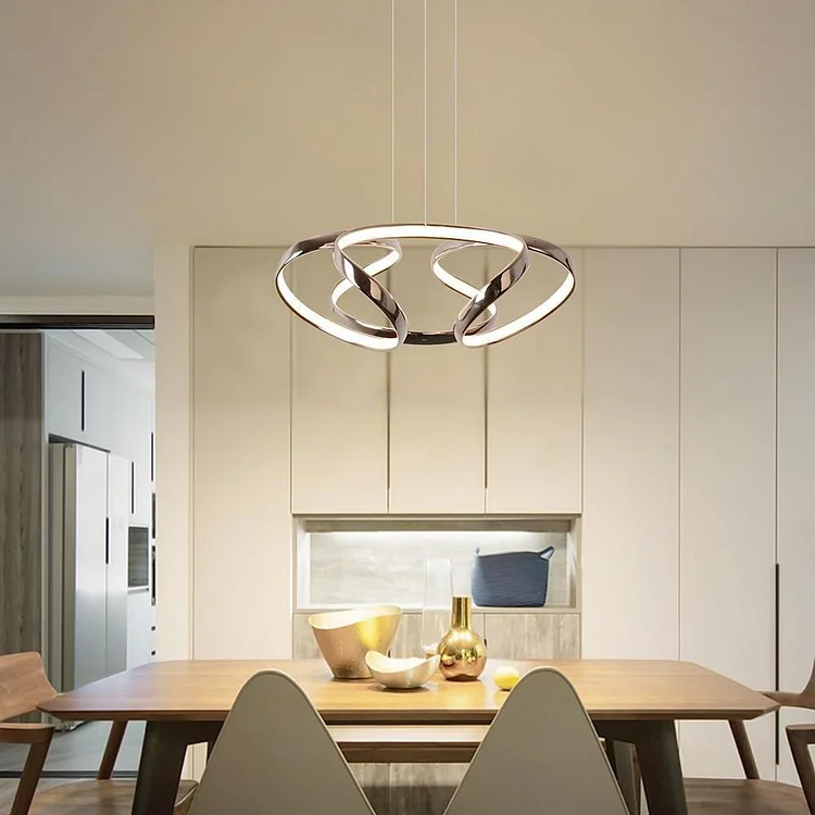Artistic Curved Flower Shaped LED Modern Chandelier Hanging Lamp Pendant Light - Appledas