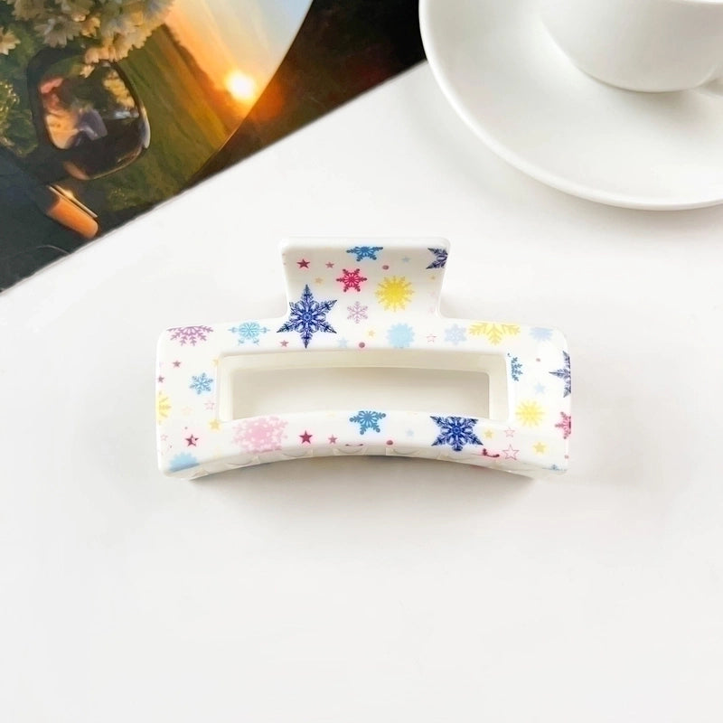 Halloween Minimalist Commute Women’s Pumpkin Flower Checkered Plastic Hair Claws