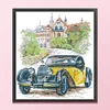 Yellow Classic Car - 14CT Counted Cross Stitch 26*30cm/10.24*11.81in