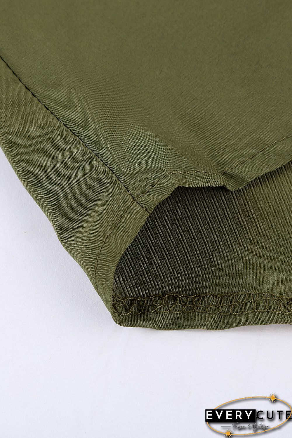 Green Spaghetti Straps Buttoned V Neck Vest