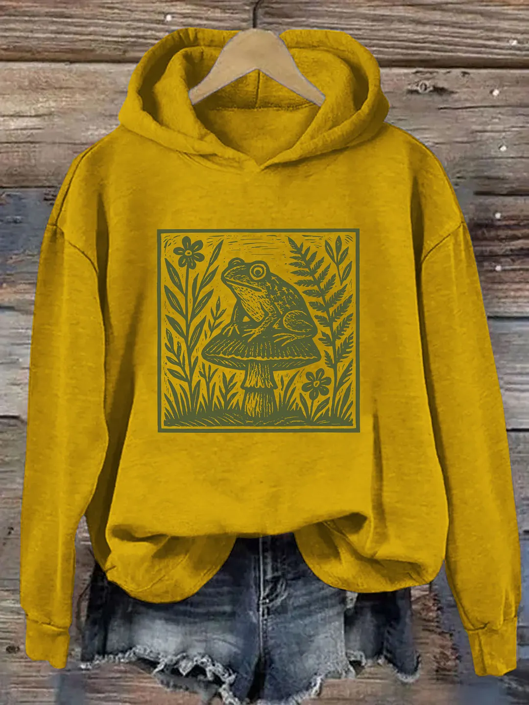Frog Mushroom Woodland Nature Hoodie