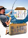 Fishing Lures Kit Soft and Hard Bait Hooks Sinker Weights Swivels Gifts for Men