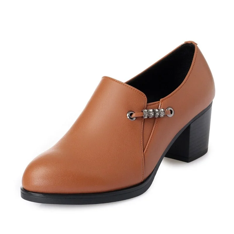 2022 Autumn Genuine Leather Women Office Shoes High-heeled Sexy Women Dress Shoes Big Size 41 42 43 Women Party Shoes