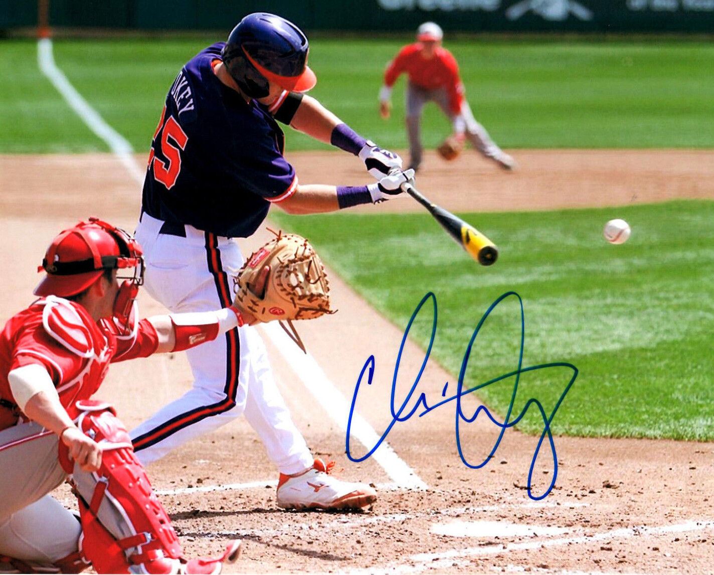 Chris Okey Reds top prospect Signed 8x10 Photo Poster painting Autographed Clemson Tigers#