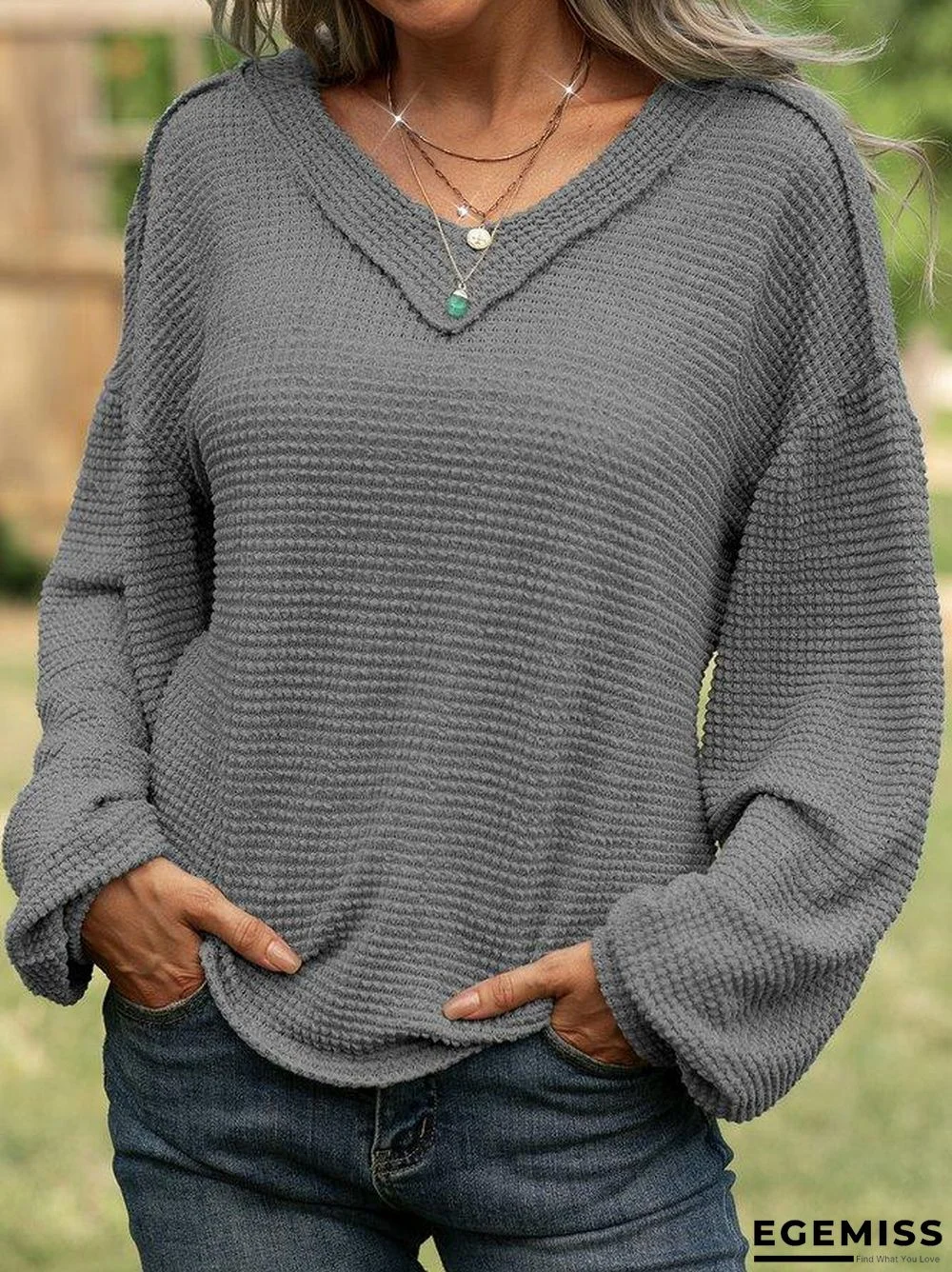 casual long sleeve cocoon shirts & tops | EGEMISS