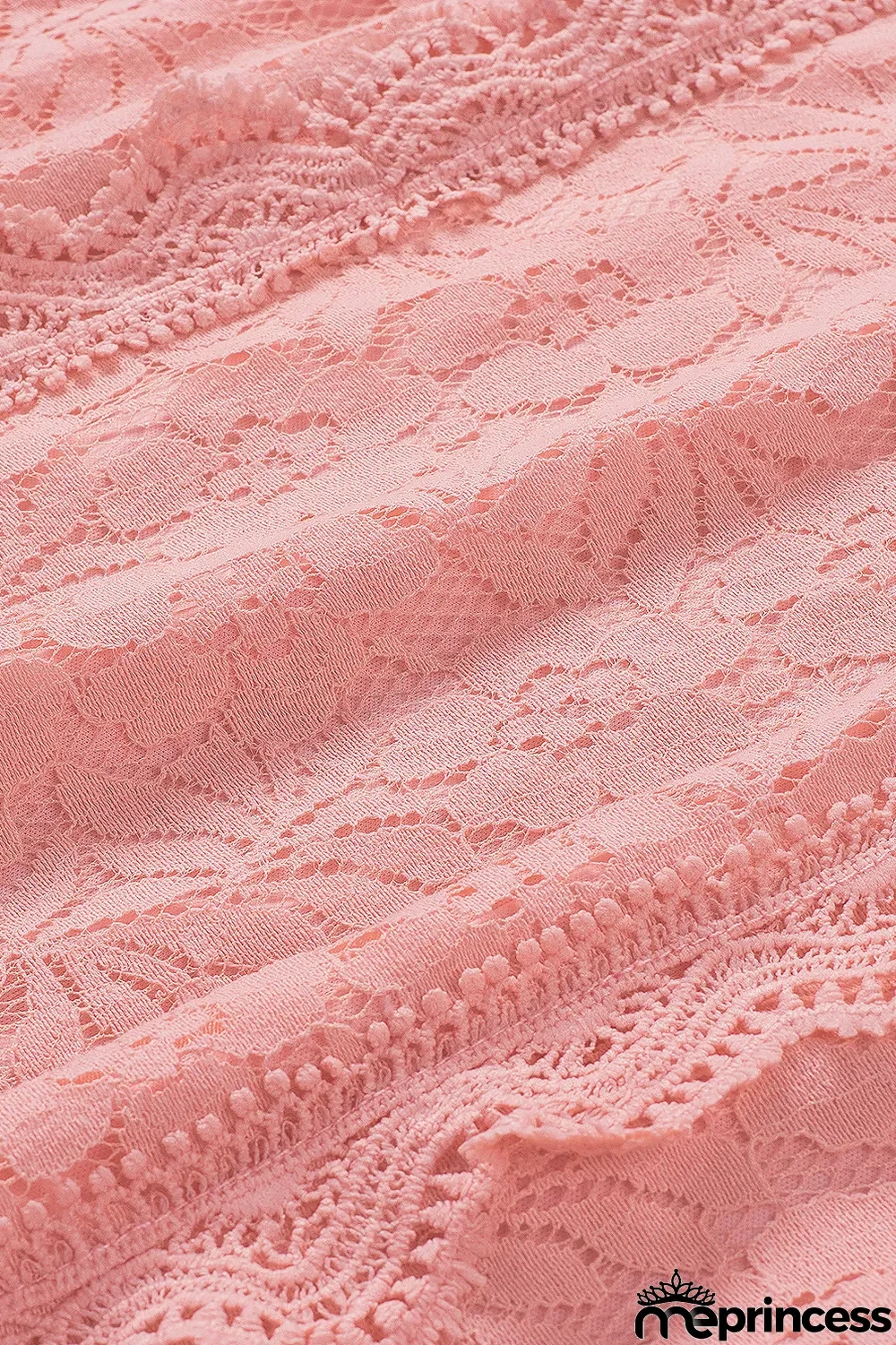 Pink Lace V Neck Tank Top
