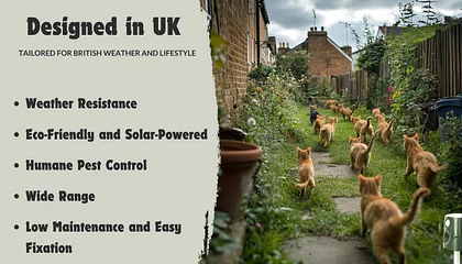 Waterproof Ultrasonic Cat Repellent with Solar Panel