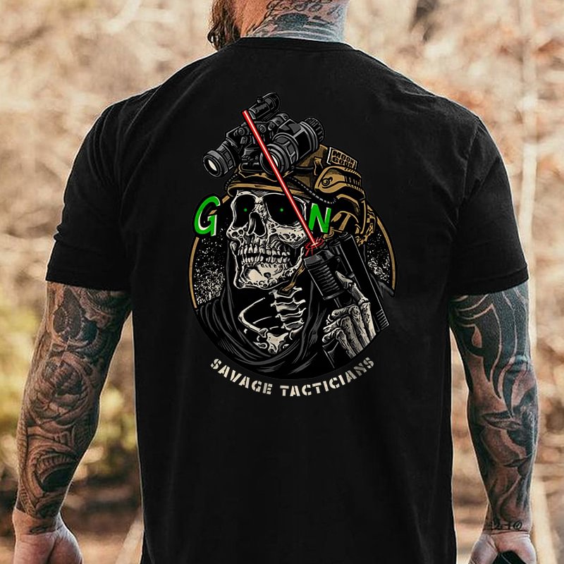 Livereid Savage Tacticians Skull Printed Men's T-shirt - Livereid