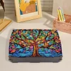 (US Local)Diamond Painting Storage Box DIY 5D Diamond Painting Jewelry Box for Women(Tree)