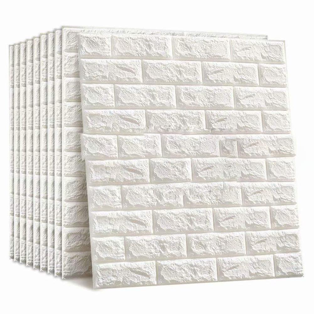 

10pcs 3D Brick Pattern Wall Stickers Anti-collision Self-adhesive Sticker, 501 Original