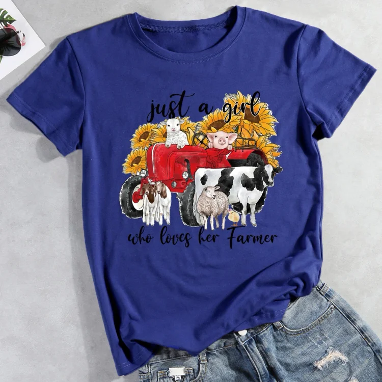 PSL - Just A Girl Who Loves Her Farmer T-Shirt-05673