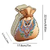(US Local)Acrylic Wooden Owl Bag Shape Diamond Painting Piggy Bank Storage Box Kit