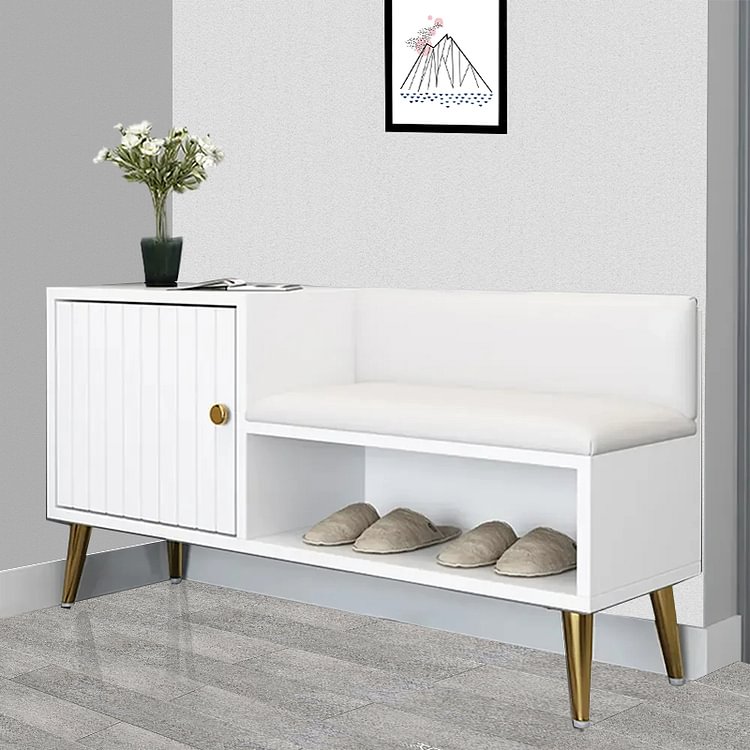 Homemys Contemporary Upholstered Shoe Rack Bench for Shoe with Closet