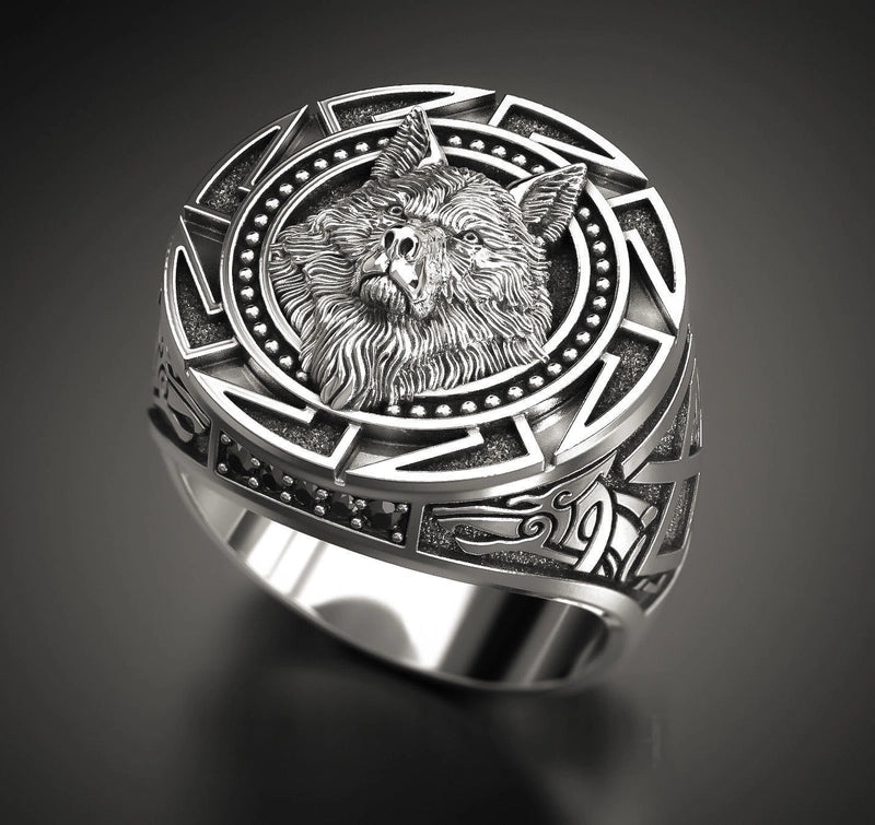 Retro Wolf Alloy Plating Men's Rings