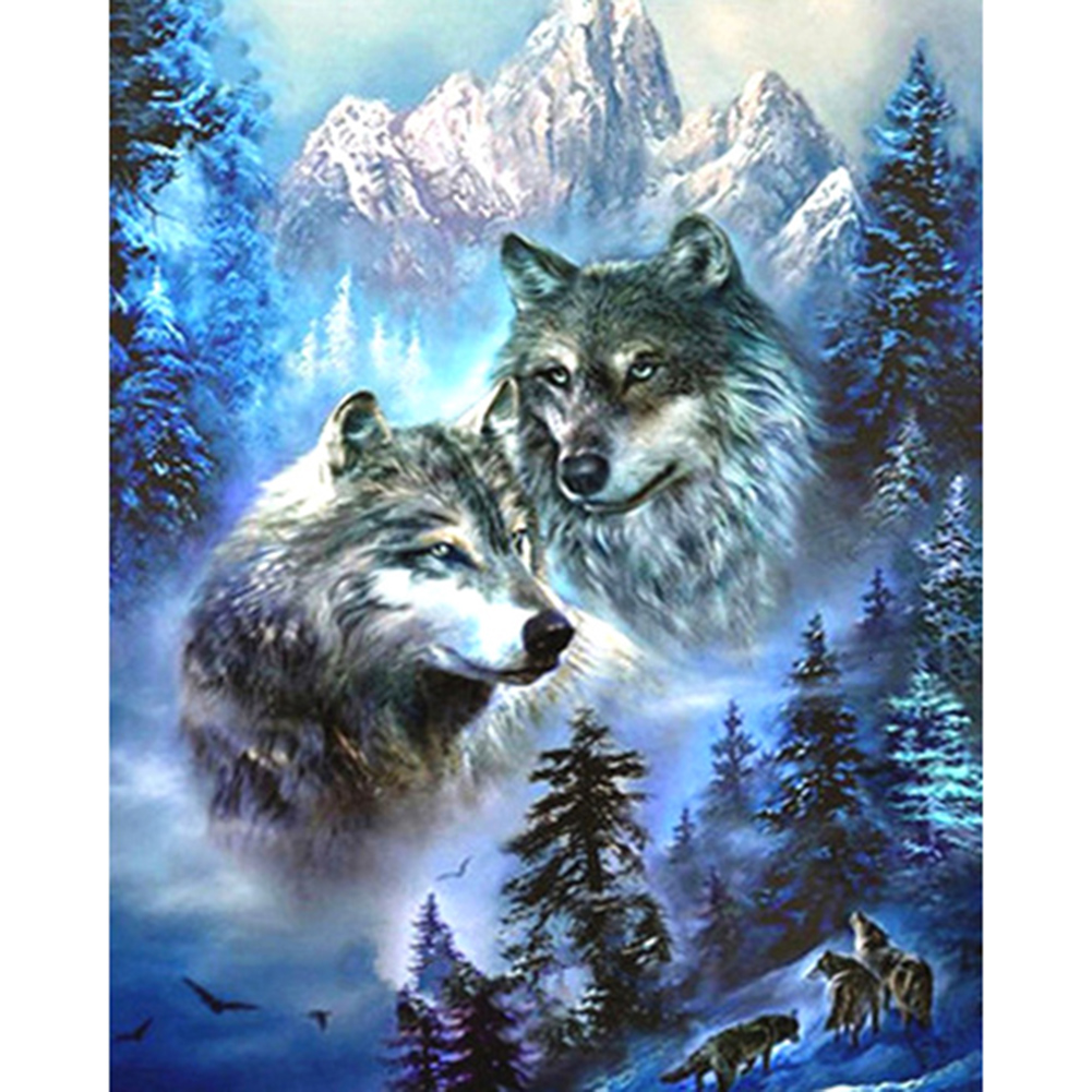 

40*50CM - Square Drill Diamond Painting - Wolf And Snow Mountain, 501 Original