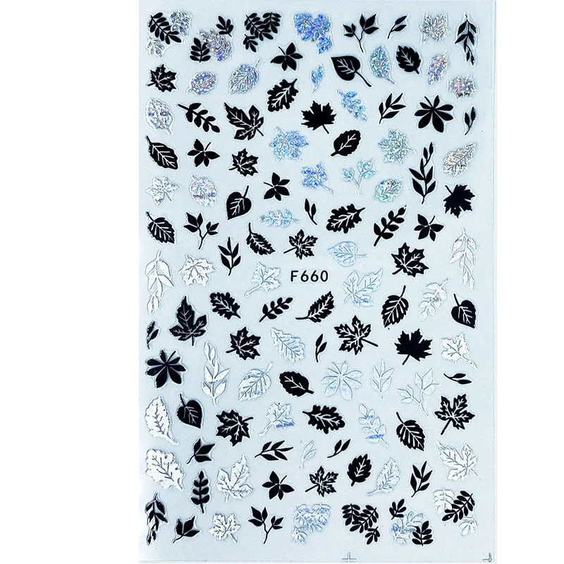 3D Holographic Stars Nail Stickers Self-adhesive Transfer Decals Lips Snowflake Sliders Tips Salon Manicure Nail Art Decoration-Nail Inspo