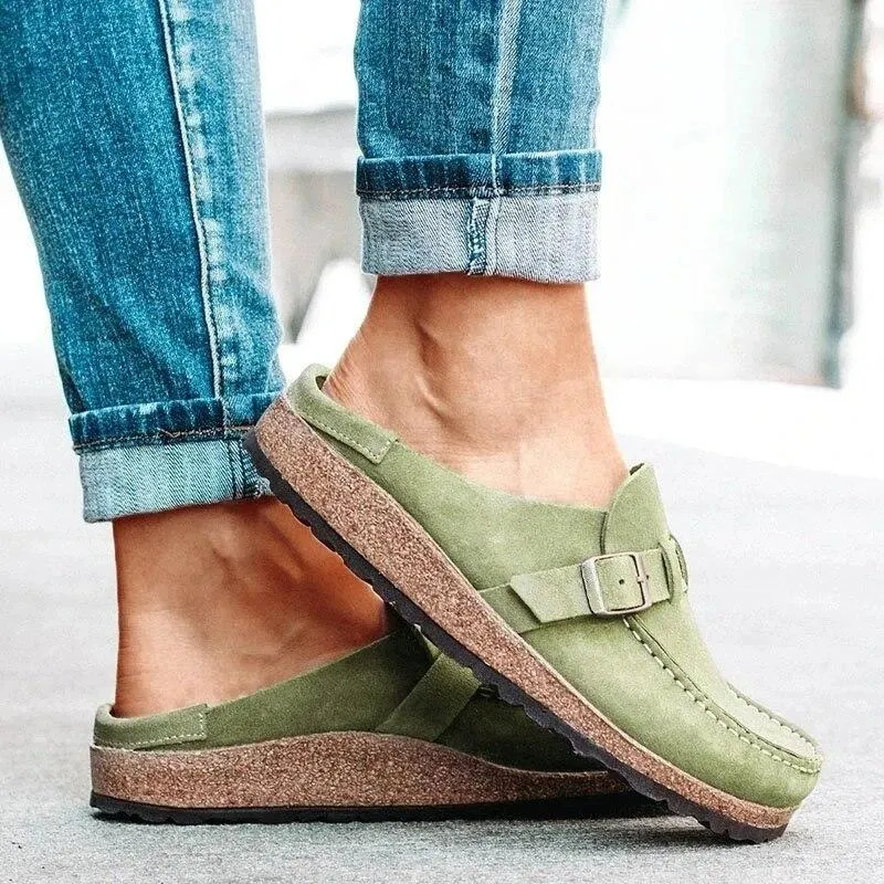New Women Summer Slippers Spring Sandals Fashion Solid Buckle Women Flats Shoes Casual Beach Ladies Plus Size Summer Sandals 1021