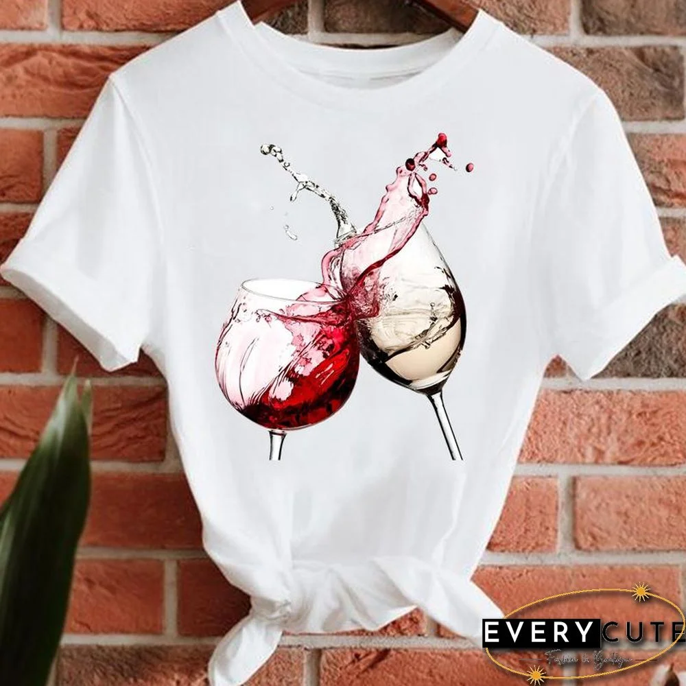 Women Lady Short Sleeve T-Shirts Print Tee Fashion Summer Clothes Female Style New 90S Trend Tshirt Top Graphic T-Shirt