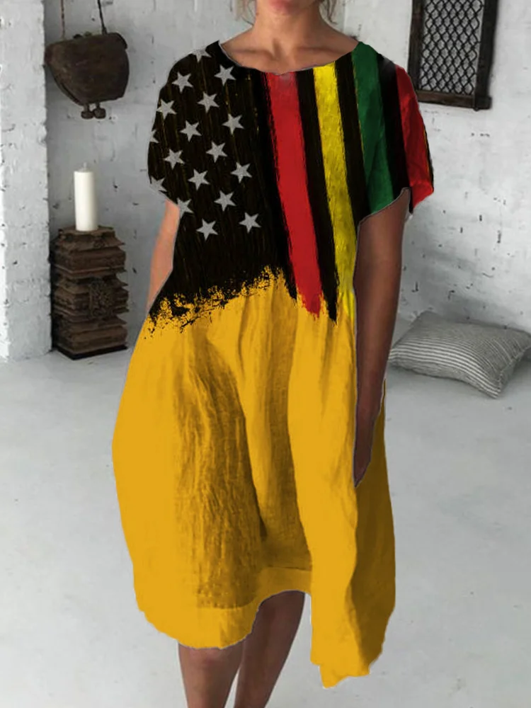 Black Pride & Flag Inspired Graffiti Midi Dress