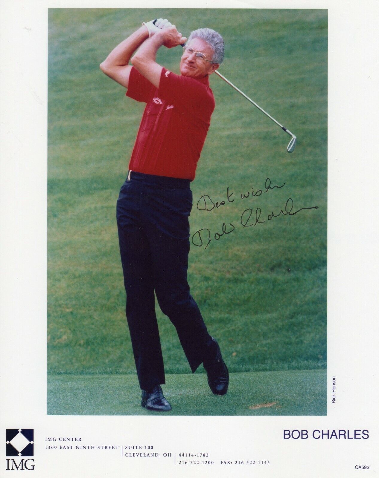 BOB CHARLES AUTOGRAPH, GOLF, SPORT