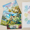 3PCS Scenery Coloring Book Set Mindfulness Art Books for Adults 