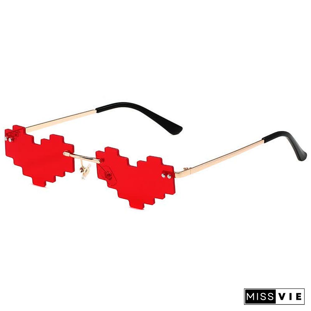 Love Heart Pattern Lens Funny Sunglasses